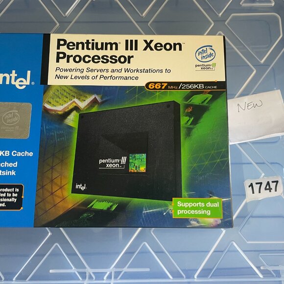 Vintage NEW SEALED SLOT 1 Intel Pentium 3 Xeon 667Mhz Processor - New in Box - Picture 2 of 7